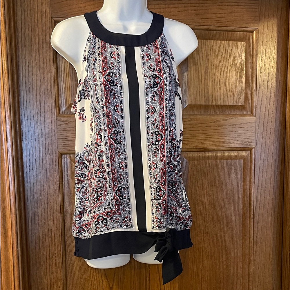 Soho Black and Red Paisley Blouse